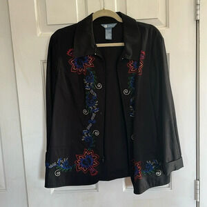 Koret Black Zip Jacket Size Large